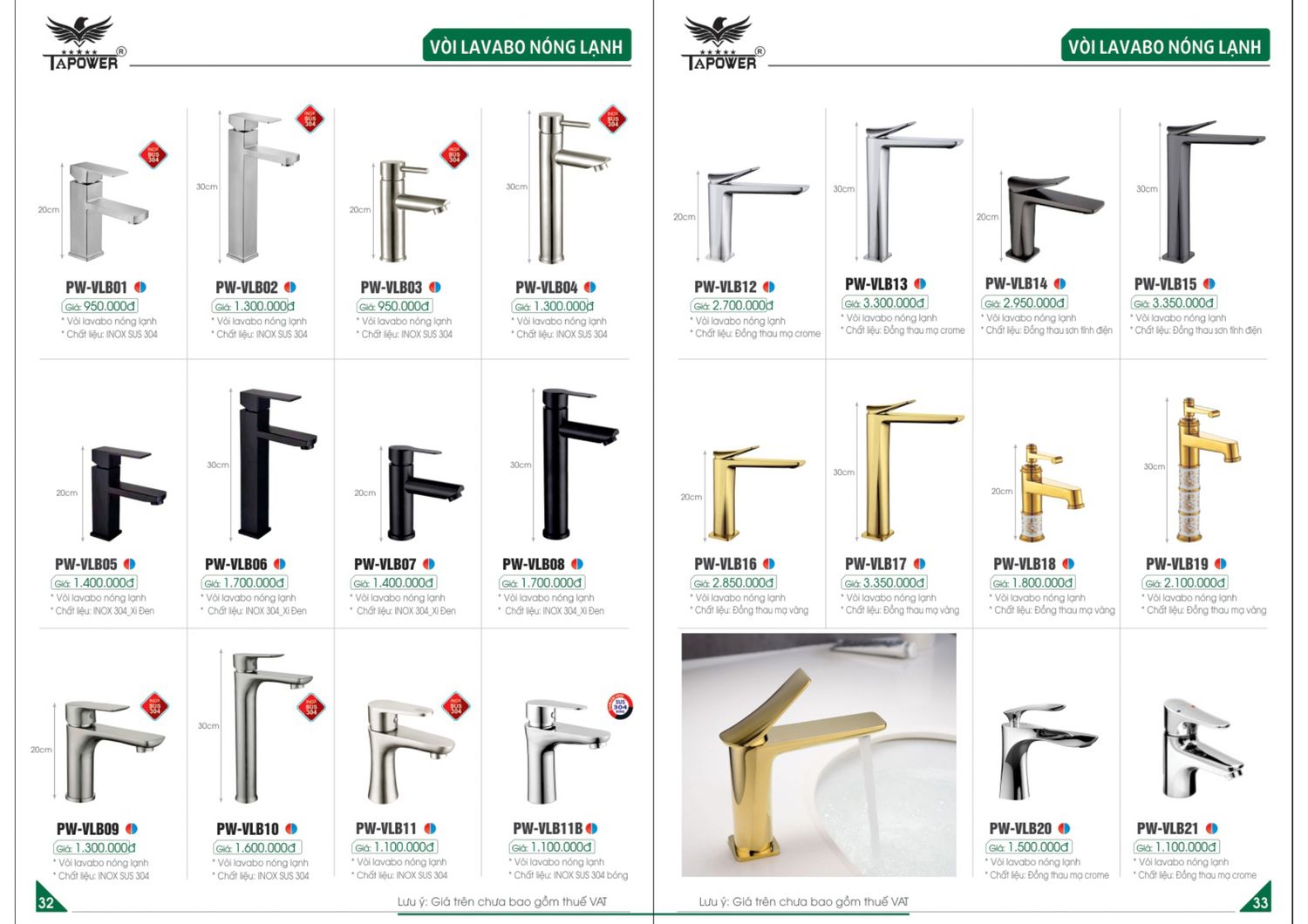 Thiết bị vệ sinh TAPOWER Catalogue và Bảng giá mới nhất /Page 17